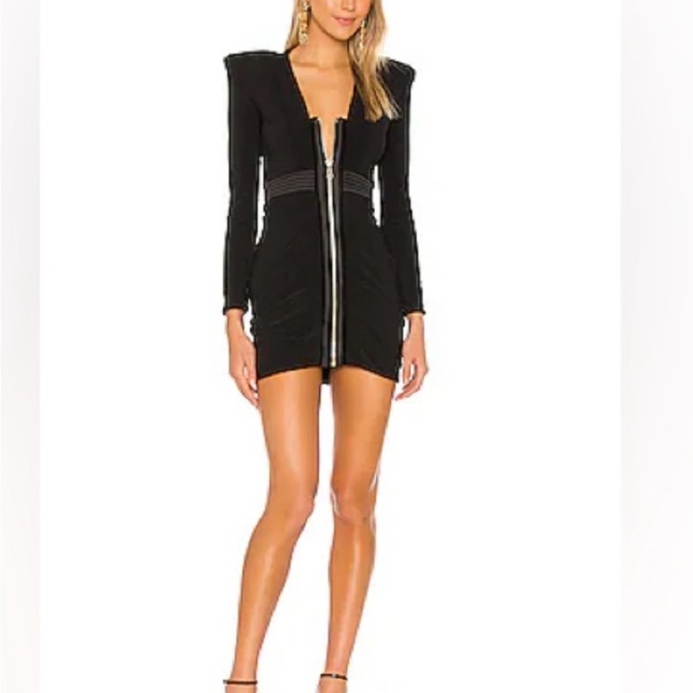 Zhivago Black Long Sleeve Zipper Dress